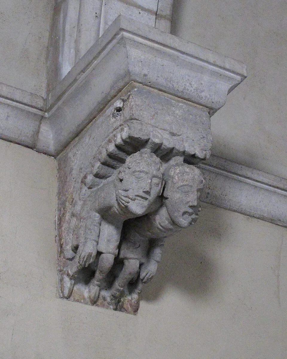 Corbel with Two Men with Fingers in Mouths — Unknown