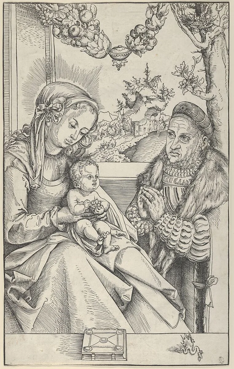 Frederick the Wise in Prayer before the Virgin and Child — Lucas Cranach the Elder