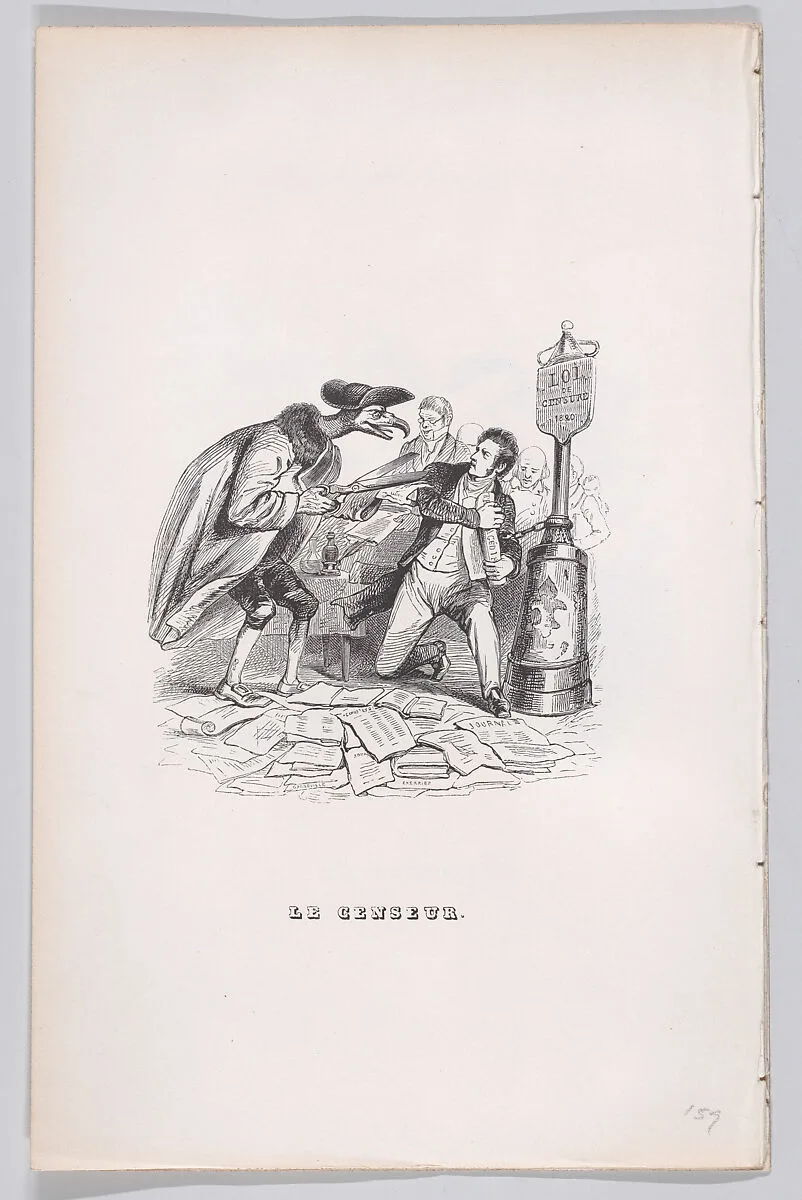 "The Censor" from The Complete Works of Béranger — Pierre Jean de Béranger|Fournier & Perrotin|Cherrier|J. J. Grandville
