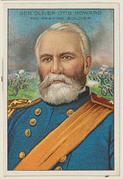 General Oliver Otis Howard, The Praying Soldier, from the "Heroes of History" series (T68), issued with Miners Extra Smoking Tobacco, Natural Leaf Scrap, and Royal Bengals Little Cigars — Oliver Otis Howard|Royal Bengals Little Cigars