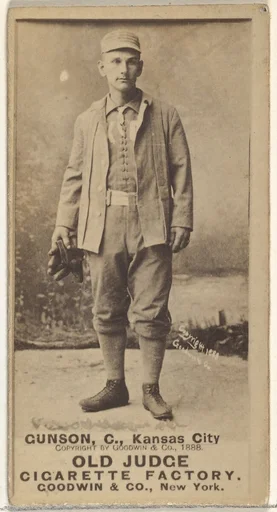 Joseph Brook "Joe" Gunson, Catcher, Kansas City Cowboys, from the Old Judge series (N172) for Old Judge Cigarettes