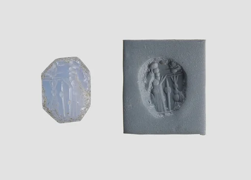 Stamp seal (octagonal pyramid) with cultic scene