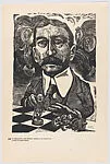 Plate 33: The American amabassador Lane Wilson playing with toy figures referring to his meddling in the affairs of Mexico, from the portfolio 'Estampas de la revolución Mexicana' (prints of the Mexican Revolution) — Taller de Gráfica Popular|Leopoldo Méndez