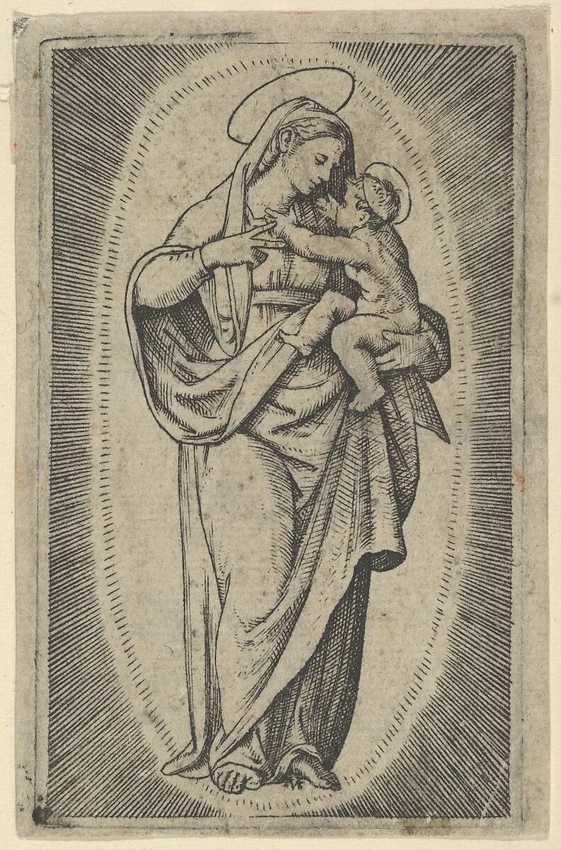 The Virgin holding the Christ Child — Marcantonio Raimondi
