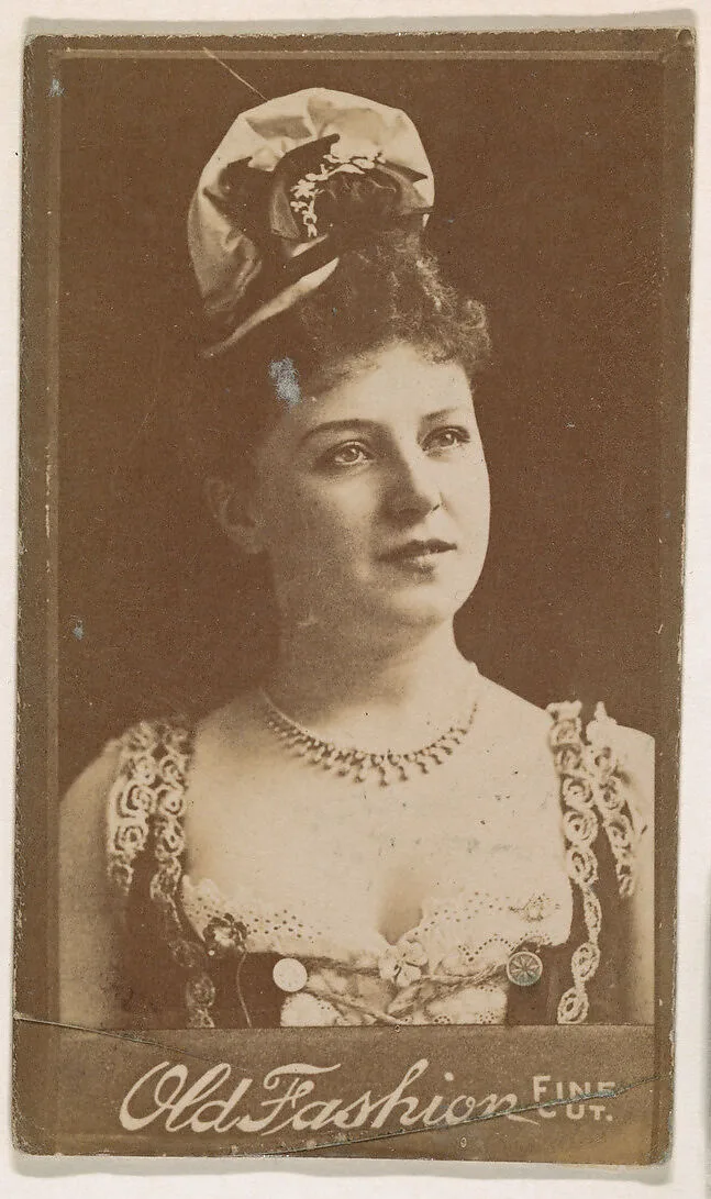 Actress wearing floral hat, from the Actresses series (N664) promoting Old Fashion Fine Cut Tobacco — Unknown