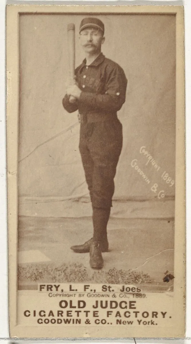 William J. Frey, Left Field, St. Joseph Clay Eaters, from the Old Judge series (N172) for Old Judge Cigarettes — Goodwin & Company