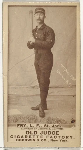 William J. Frey, Left Field, St. Joseph Clay Eaters, from the Old Judge series (N172) for Old Judge Cigarettes