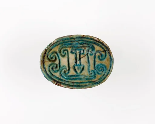 Scarab Incised with Nefer Sign and Scrolls