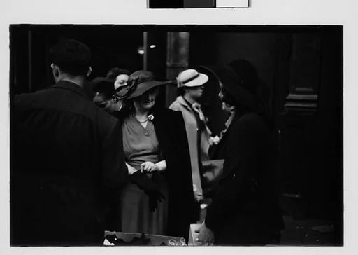 [Three 35mm Film Frames: Sidewalk Shoppers Outside Klein's Department Store, Union Square, New York City]
