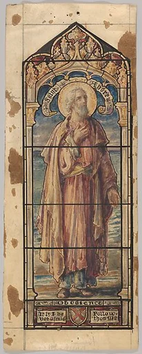 St. Andrew, Representing Obedience: Design for a Stained Glass Window, First Presbyterian Church, Flemington, New Jersey (one of a set of seven)