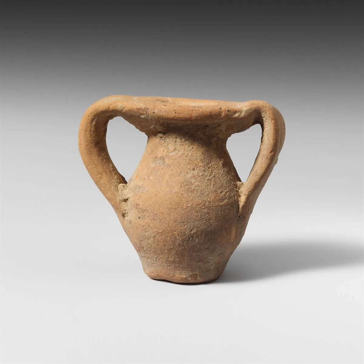 Terracotta miniature jar with two handles — Unknown