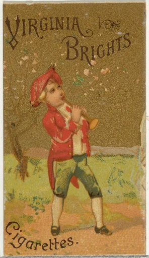 From the Girls and Children series (N64) promoting Virginia Brights Cigarettes for Allen & Ginter brand tobacco products