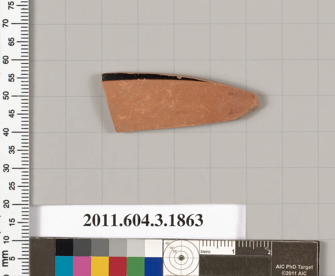 Terracotta fragment of a kylix: Lip cup (drinking cup) — Unknown