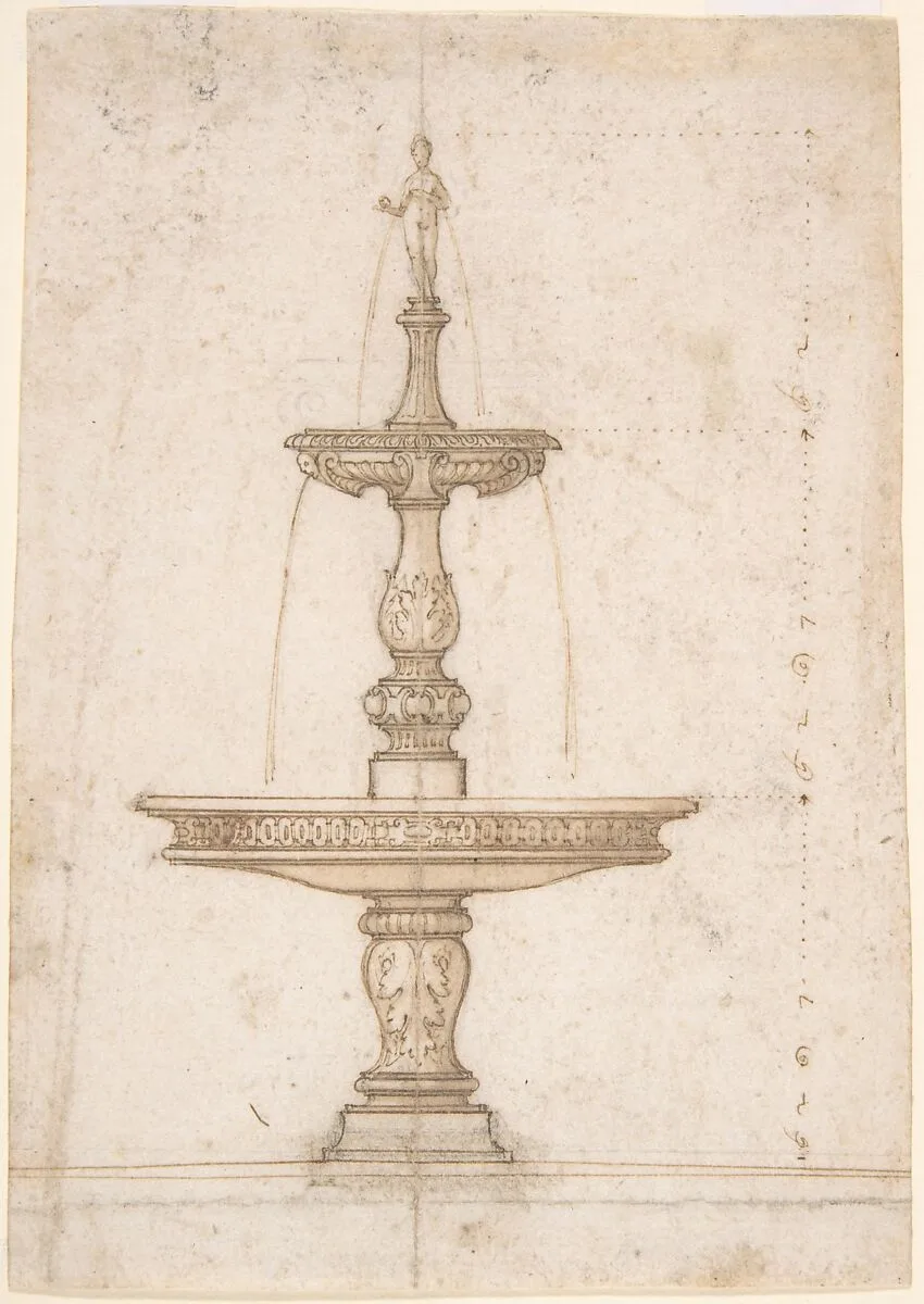 Design for a Table Fountain — Hans Holbein the Younger|Anonymous, German, 16th century|Anonymous, German, 16th century