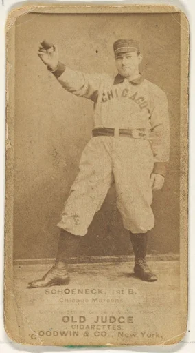 Schoeneck, 1st Base, Chicago, from the Old Judge series (N172) for Old Judge Cigarettes