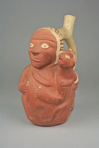 Stirrup Spout Bottle with Figure
