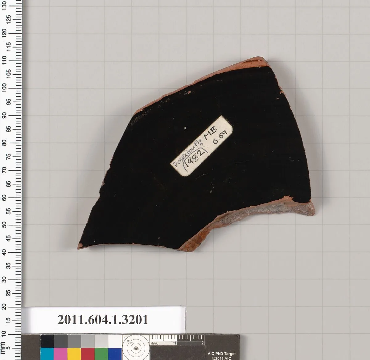 Terracotta fragment of a kylix (drinking cup) — Poseidon Painter