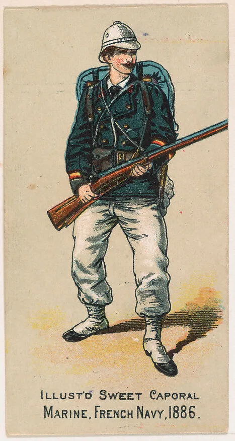 Marine, French Navy, 1886, from the Military Series (N224) issued by Kinney Tobacco Company to promote Sweet Caporal Cigarettes — Kinney Brothers Tobacco Company