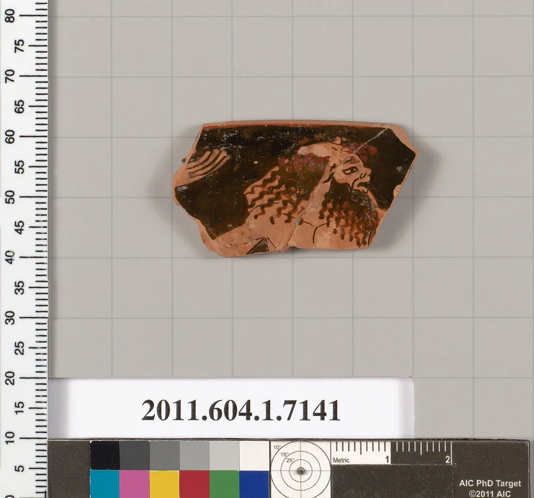 Terracotta rim fragment of a kylix (drinking cup) — Makron