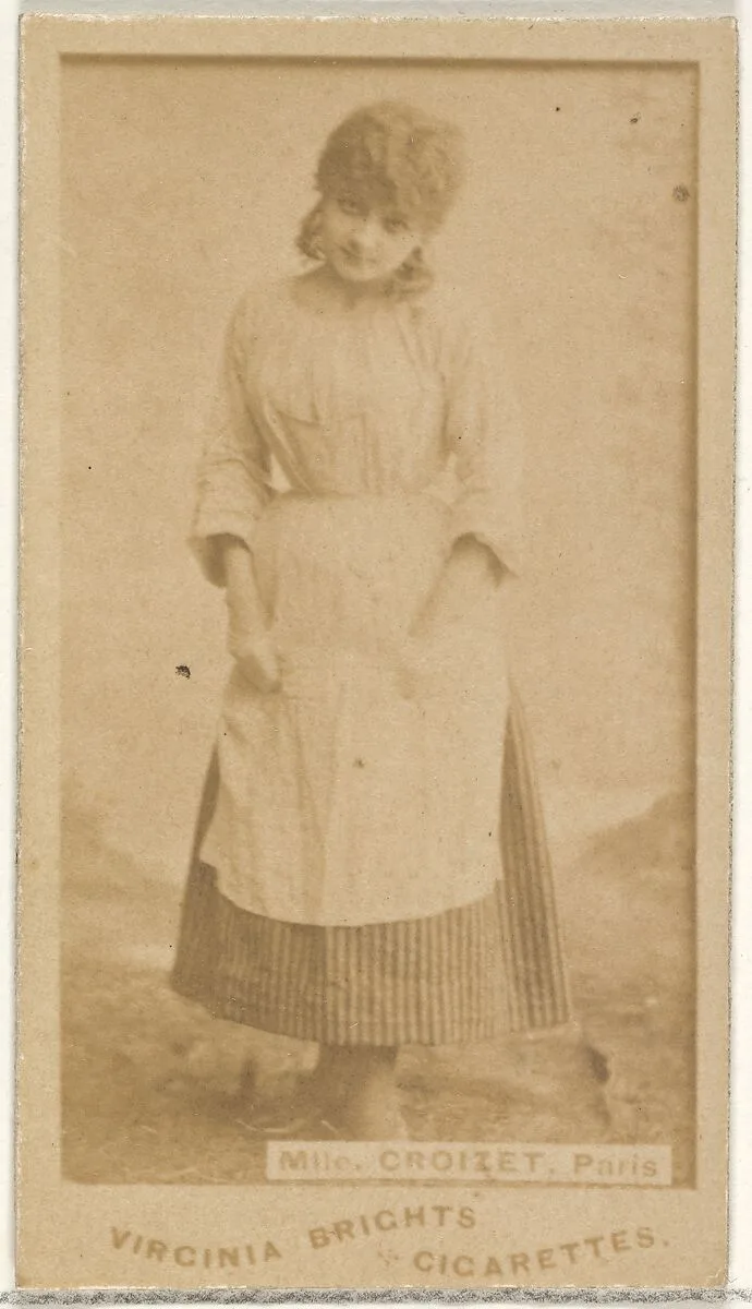 Mlle. Croizet, Paris, from the Actors and Actresses series (N45, Type 1) for Virginia Brights Cigarettes — Allen & Ginter