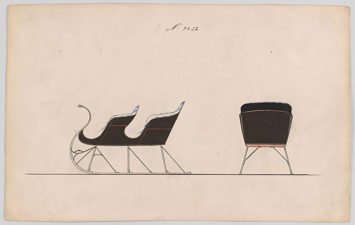 Design for 4 Seat Sleigh, no. 3422 — Brewster & Co.