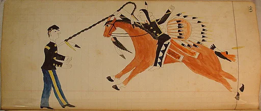 Maffet Ledger: Indian on horseback, soldier