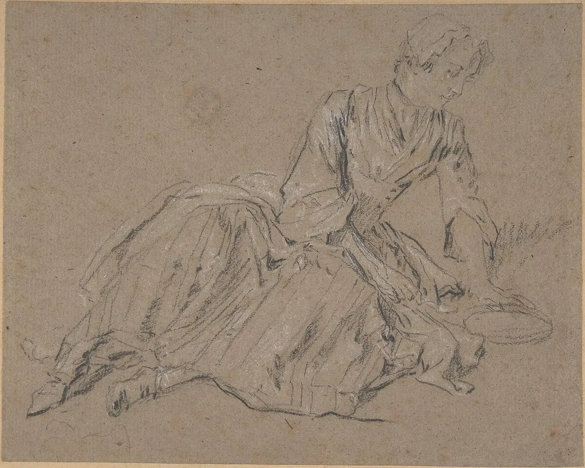 Woman Seated on the Ground — Nicolas Lancret