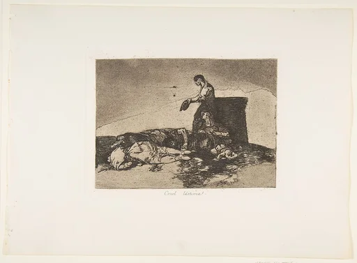 Plate 48 from "The Disasters of War" (Los Desastres de la Guerra): Cruel tale of woe! (Cruel Lástima!)