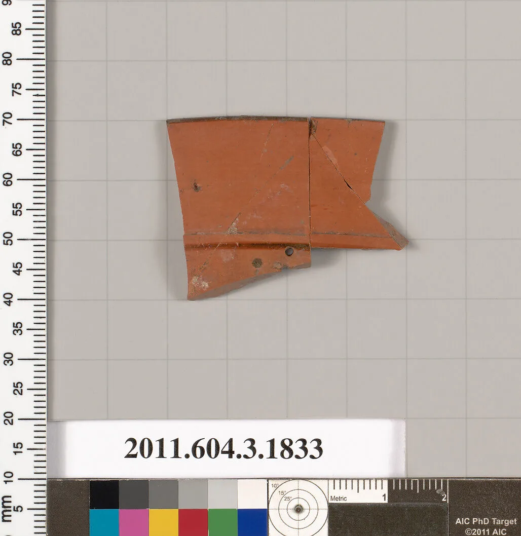 Terracotta fragment of a kylix: Lip cup (drinking cup) — Unknown