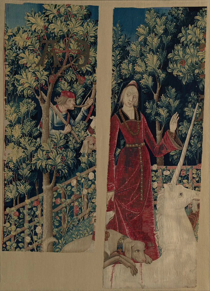 The Unicorn Surrenders to a Maiden (from the Unicorn Tapestries) — Unknown