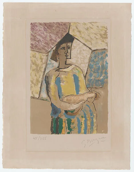 Woman with Mandolin, frontispiece for Braque le Patron by Jean Paulham (1st Edition) — Georges Braque|Fernand Mourlot|Fernand Mourlot