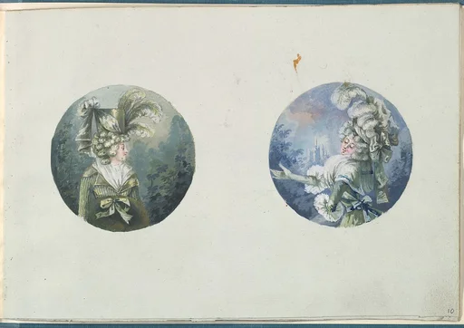 Two Costume Designs or Portrait Types