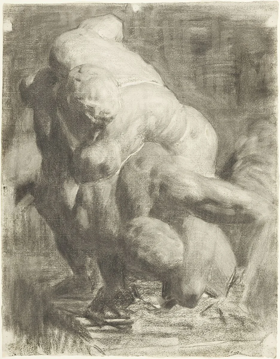 Two Male Figures Wrestling — Thomas Anshutz