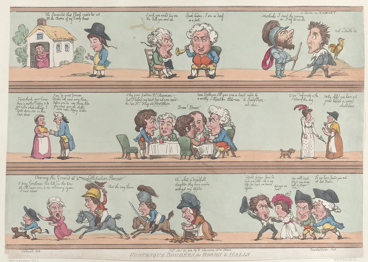 Grotesque Borders for Rooms & Halls — George Murgatroyd Woodward|Rudolph Ackermann, London|Thomas Rowlandson
