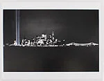 Untitled [preparatory drawing for a proposal for light sculptures on the construction site of the World Trade Center towers]