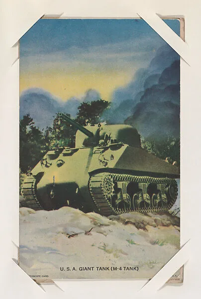 U. S. A. Giant Tank (M-4 Tank) from Military cards series (W615) — International Mutoscope Reel Company