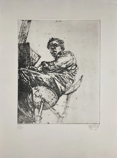 Self-Portrait Seated in Foreshortening — Avigdor Arikha
