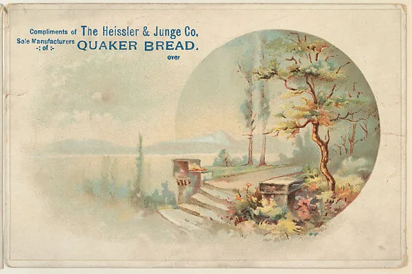 Landscape with steps and tree bakery card from the Picture Cards series (D63), issued by The Heissler & Junge Company — The Heissler & Junge Company