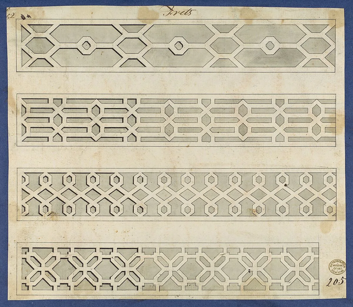 Frets, from Chippendale Drawings, Vol. II — Thomas Chippendale