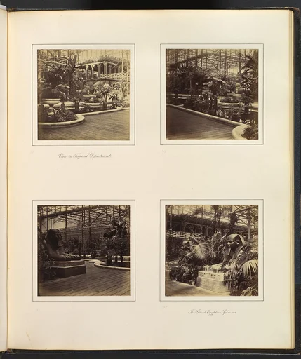 [View in Tropical Department; View of Egyptian Sphinxes]