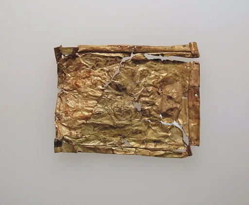 Plaque, thin gold leaf