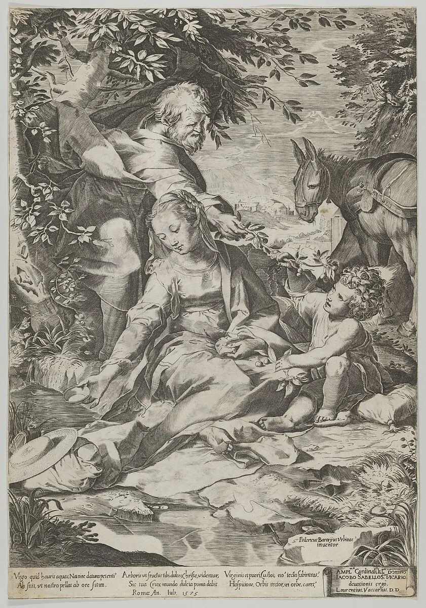 The Rest on the Return from Egypt — Cornelis Cort|Federico Barocci|Lorenzo Vaccari