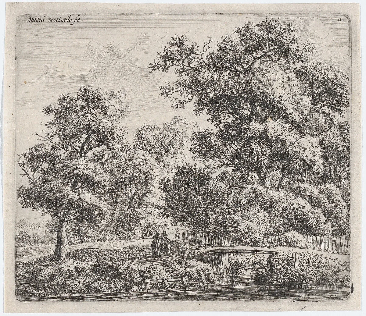 A Man and a Woman Near a Small Bridge (L'Homme et la Femme Près du Petit Pont) — Anthonie Waterloo