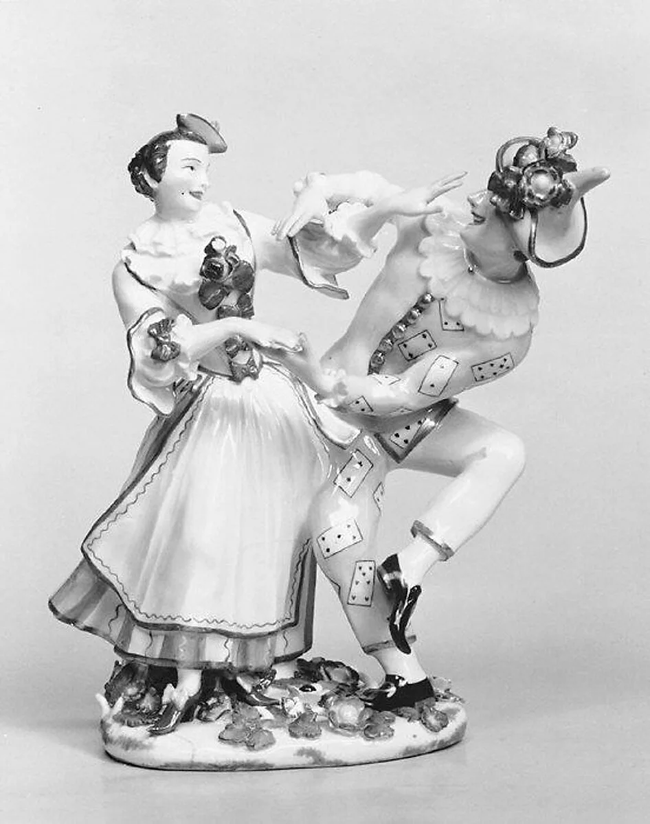 Harlequin and Columbine dancing — Johann Joachim Kändler|Meissen Manufactory