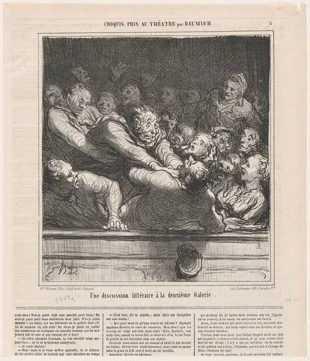 A Literary Discussion in the Second Tier, from "Le Charivari"