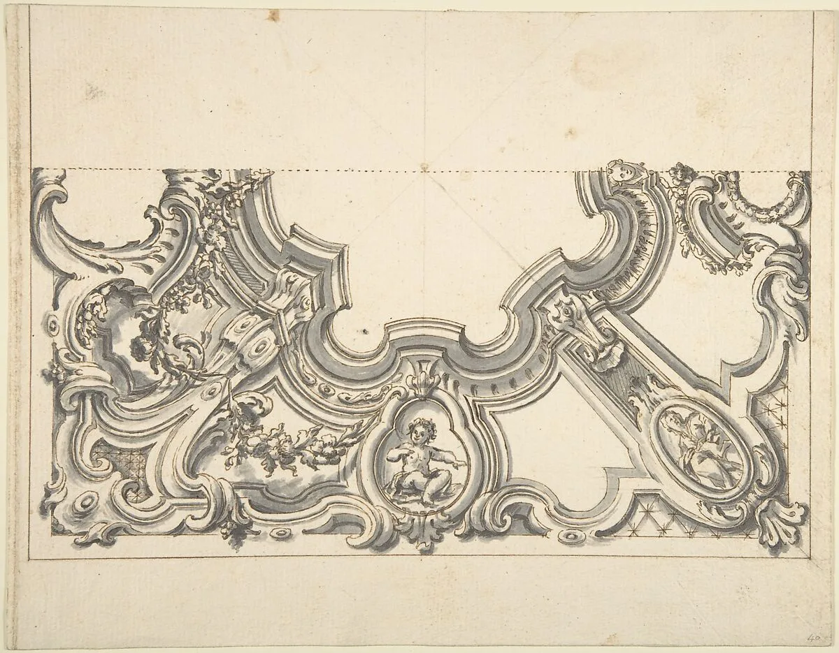 Design for One Half of a Ceiling — Anonymous, Italian, Piedmontese, 18th century