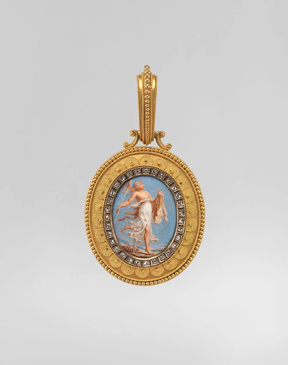 Etruscan revival pendant — Eugêne Fontenay