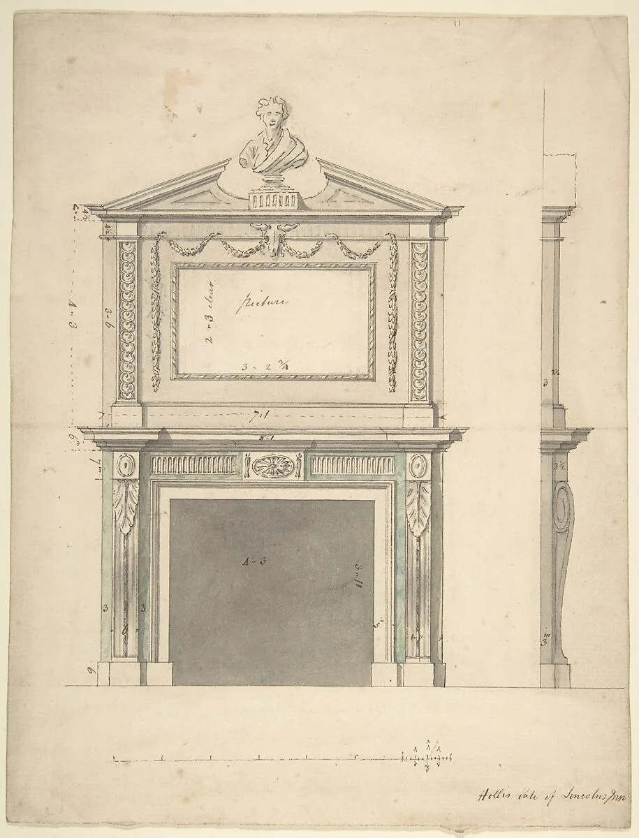 Design for a Chimney-piece, for Thomas Hollis of Lincoln's Inn, London — Sir William Chambers