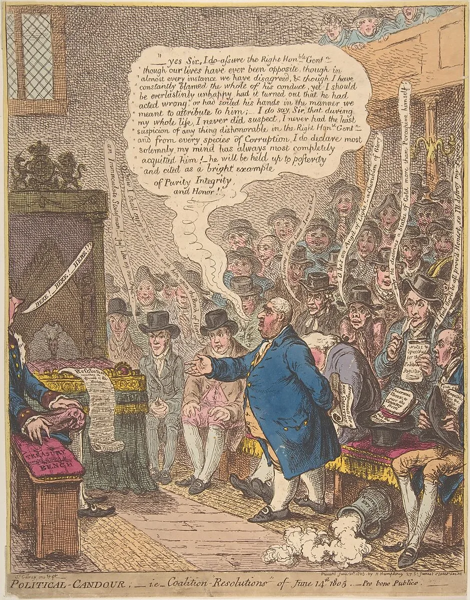 Political-Candour;– i.e.–Coalition-Resolutions of June 14th, 1805.–Pro bono Publico– — James Gillray|Hannah Humphrey