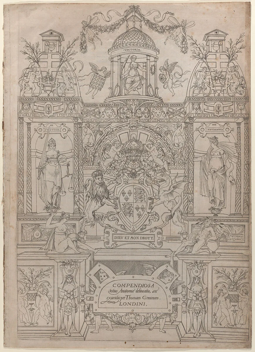Title Page and Dedication for the "Compendiosa totius Anatomiae delineatio" — Andreas Vesalius|Thomas Geminus